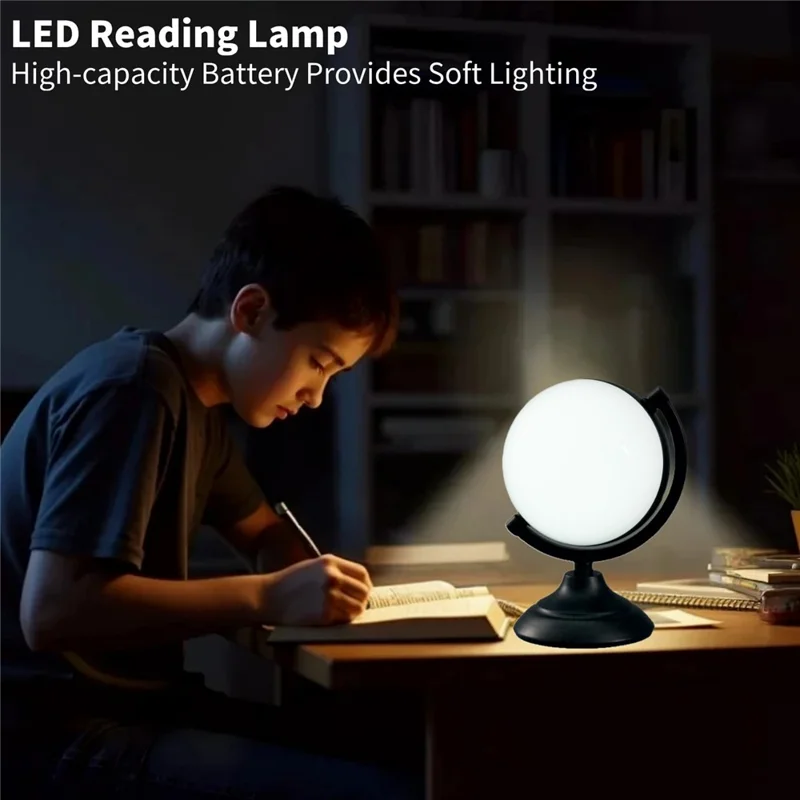 Вращающийся напольный ночной светильник-глобус с 3 цветовыми температурами и сенсорным управлением, светодиодная прикроватная лампа — черная