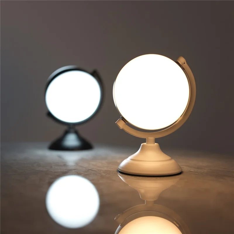 Вращающийся напольный ночной светильник-глобус с 3 цветовыми температурами и сенсорным управлением, светодиодная прикроватная лампа — черная