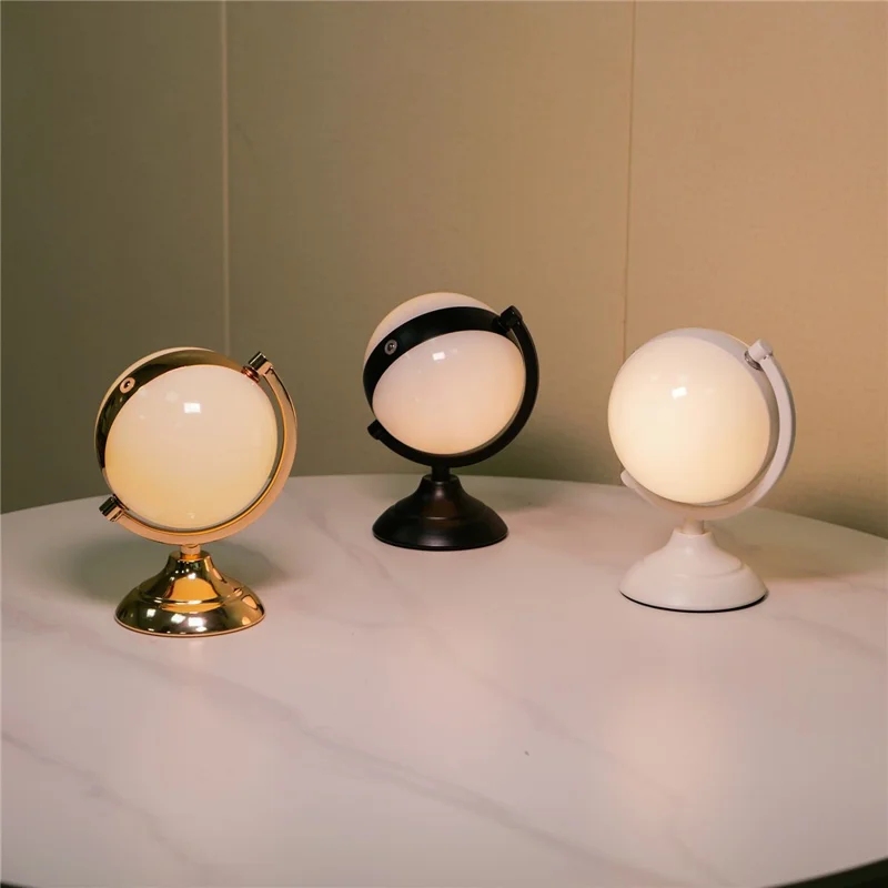 Вращающийся напольный ночной светильник-глобус с 3 цветовыми температурами и сенсорным управлением, светодиодная прикроватная лампа — черная