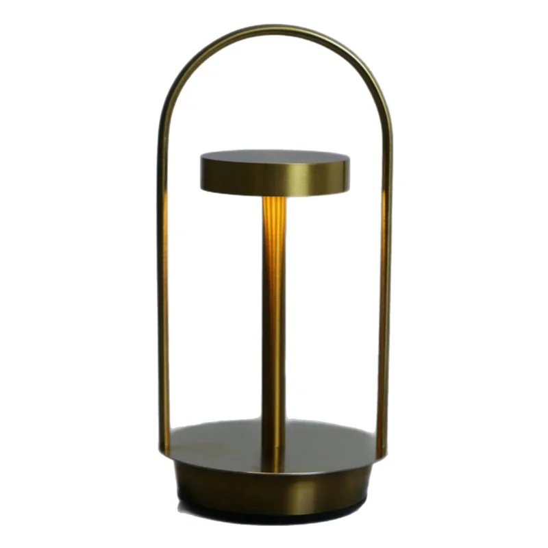 Minimalist Handheld Metal Table Lamp LED Bedside Night Light 3-Color Temperature Touch Control - No. 18
