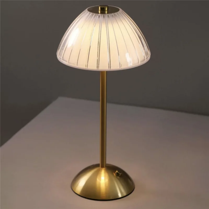 Lampe de table vintage Style 4 à tige fine, rechargeable par USB, lumière LED d'appoint avec commande tactile à trois couleurs