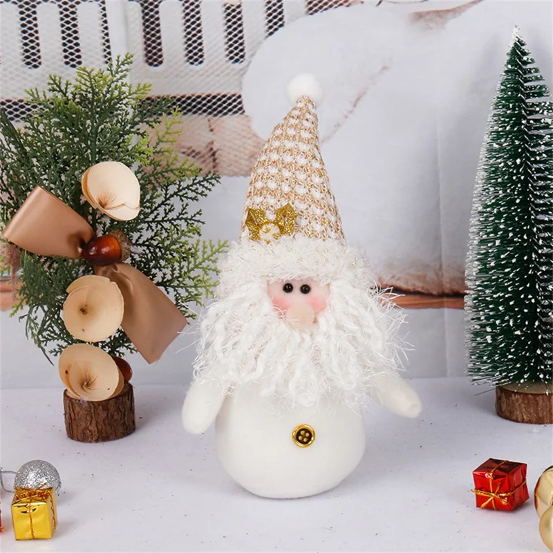Figurine de gnome de Noël en peluche, set cadeau de décoration festive, décor de bureau - Père Noël