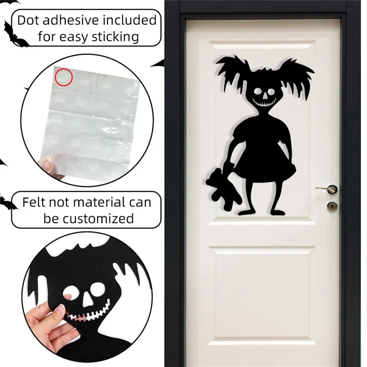 Adesivo in feltro per Halloween Decorazione Horror Holiday Sticky Pad per progetti fai-da-te Costume Party Decor - Zucca