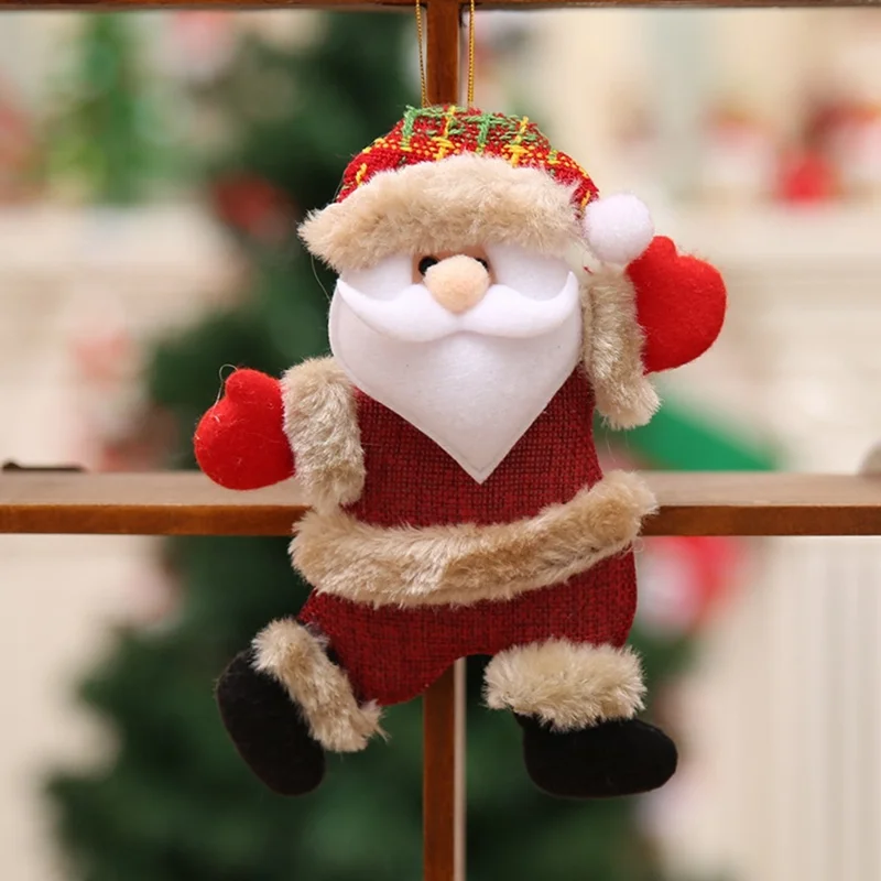 Ornement suspendu pour arbre de Noël, décorations en tissu peluche, pendentif pour fête de Noël - Père Noël