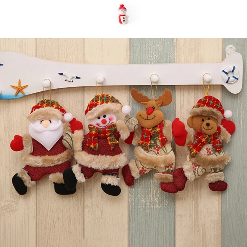 Ornement suspendu pour arbre de Noël, décorations en tissu peluche, pendentif pour fête de Noël - Père Noël