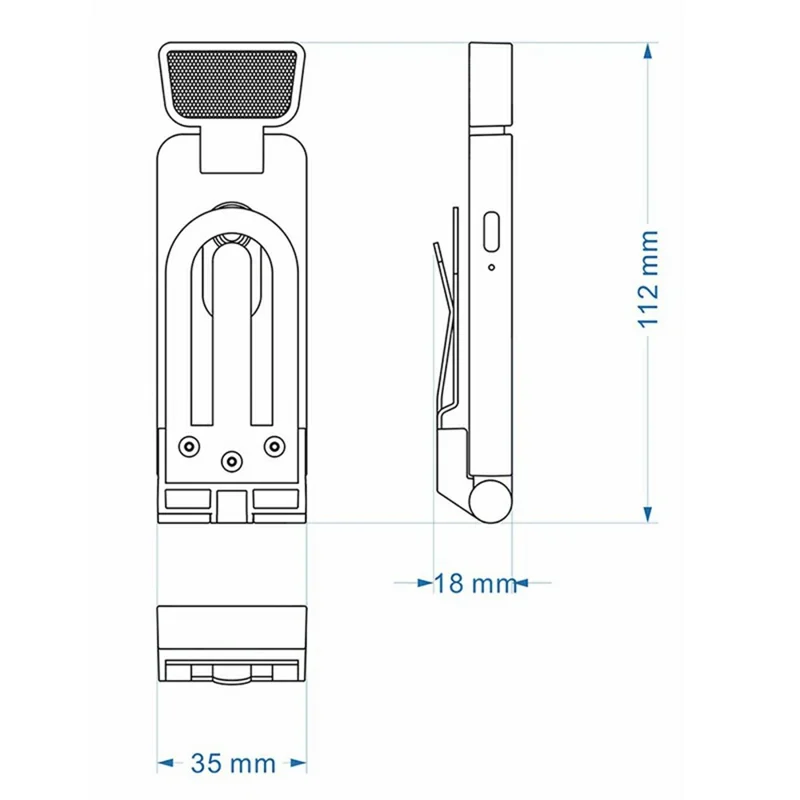 B303 Mini USB Rechargeable Clip LED Reading Light 200mAh 6 Brightness Levels Warm Light for Books - White