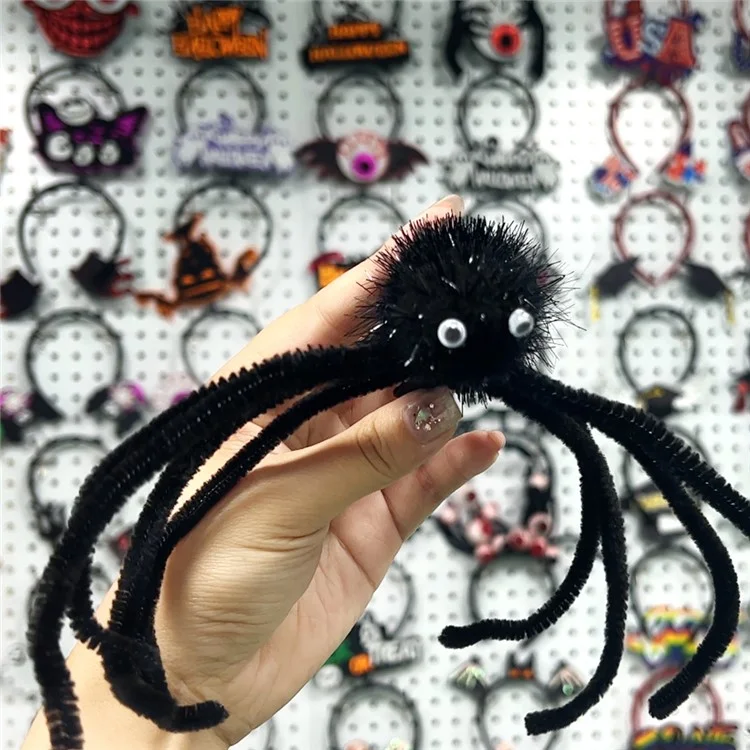 Clip de Pelo de Araña de Halloween para Niños y Adultos, Horquilla para el Pelo con Araña, Decoración de Fiesta, Accesorios para Fotos - Púrpura