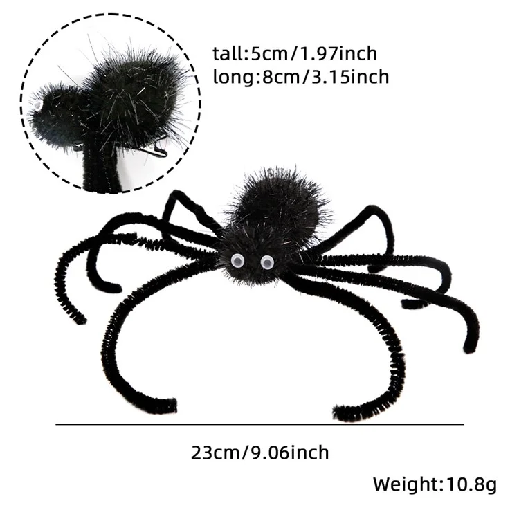 Clip de Pelo de Araña de Halloween para Niños y Adultos, Horquilla para el Pelo con Araña, Decoración de Fiesta, Accesorios para Fotos - Púrpura