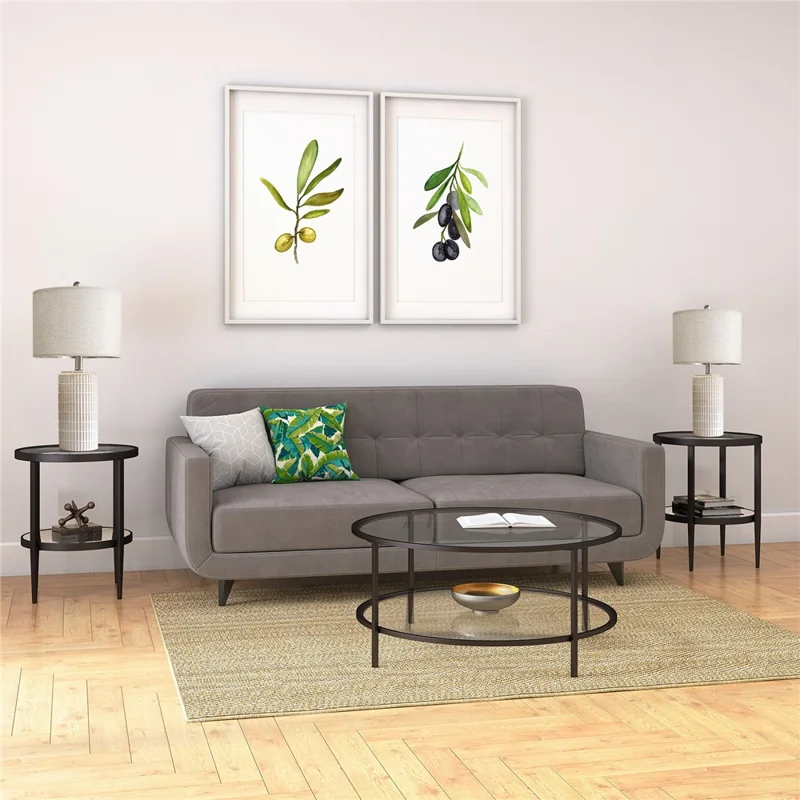 Ceramic Table Lamp E27 Socket Fabric Shade Bedside Desk Light without Light Bulbs for Bedroom Study Room