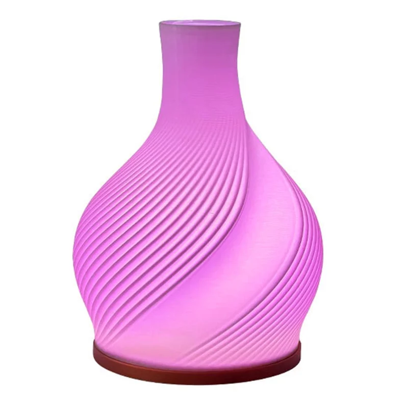 LED Atmosphere Light Vase Table Lamp 3 Colors Dimmable USB Night Light for Bedroom Decoration - Pink