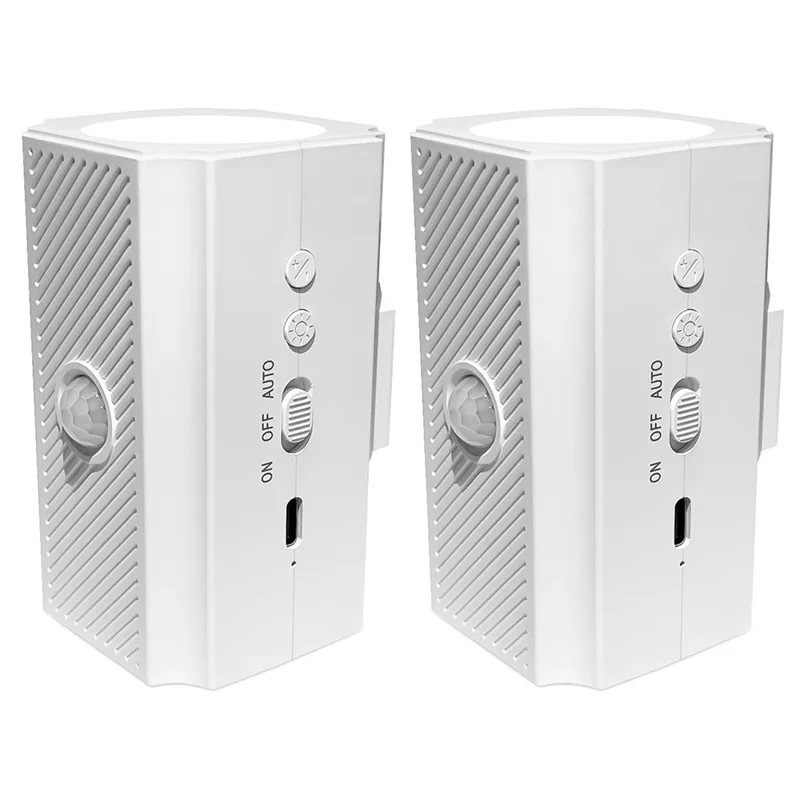 YSJ-010B 2Pcs Smart Motion Sensor Wall Light Magnetic Rechargeable LED Night Light for Hallway Bedroom