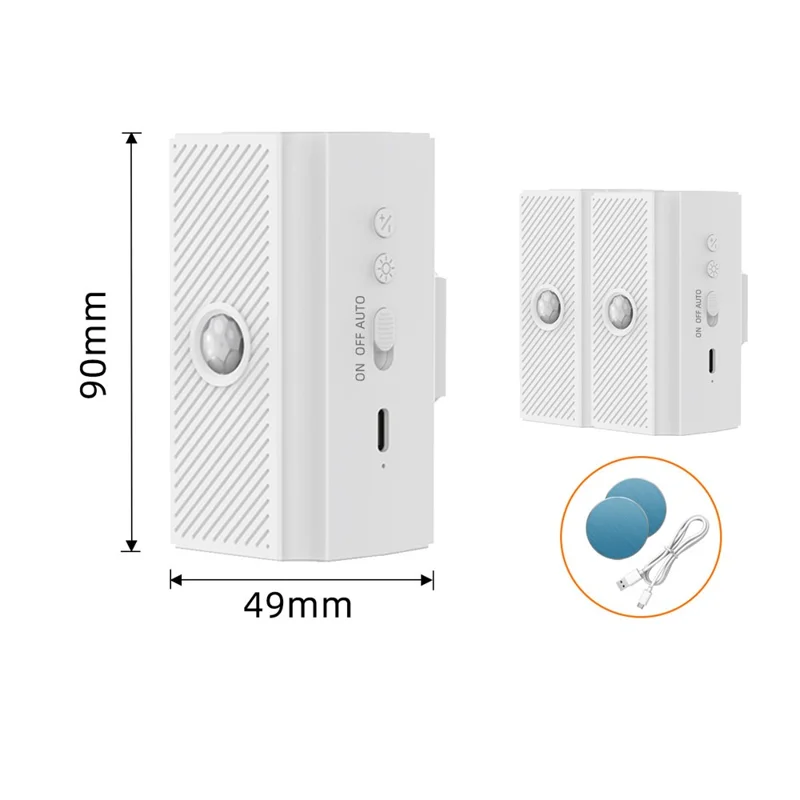 YSJ-010B 2Pcs Smart Motion Sensor Wall Light Magnetic Rechargeable LED Night Light for Hallway Bedroom