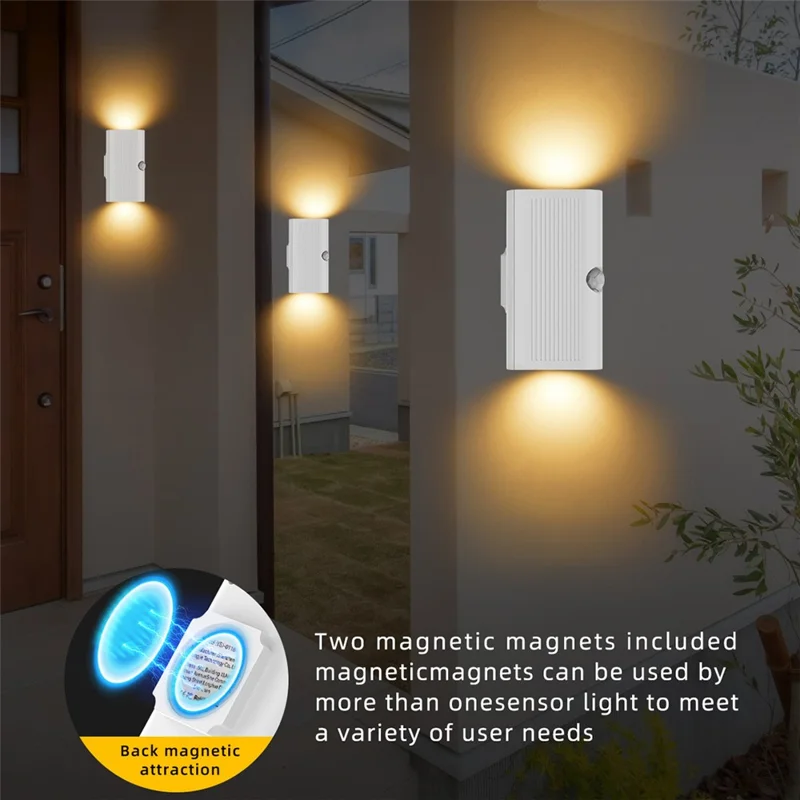 YSJ-011B Smart Triple Sensor Motion Sensor Night Light 3 Color Temperature Magnetic Wall Light for Corridor