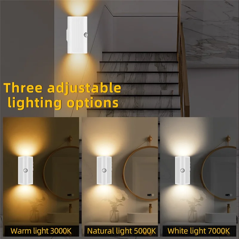 YSJ-011B Smart Triple Sensor Motion Sensor Night Light 3 Color Temperature Magnetic Wall Light for Corridor