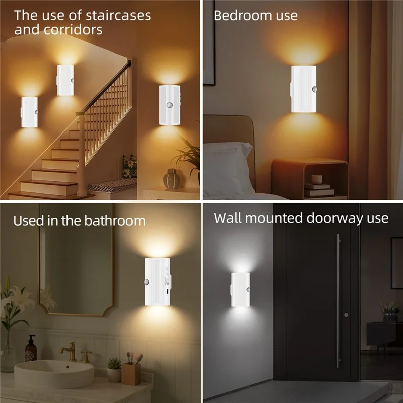 YSJ-011B Smart Triple Sensor Motion Sensor Night Light 3 Color Temperature Magnetic Wall Light for Corridor