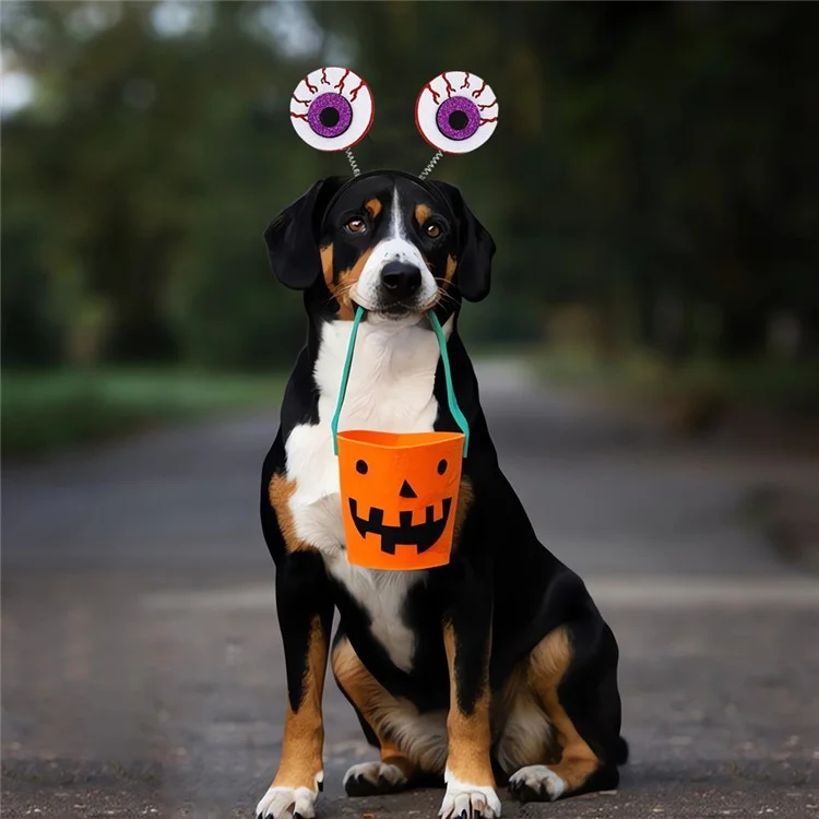 Dog Halloween Headband Ghost Spider Witch Cat Trident Pumpkin Hairband Hair Hoop Pet Dog Costume Cosplay - Trident and Spider