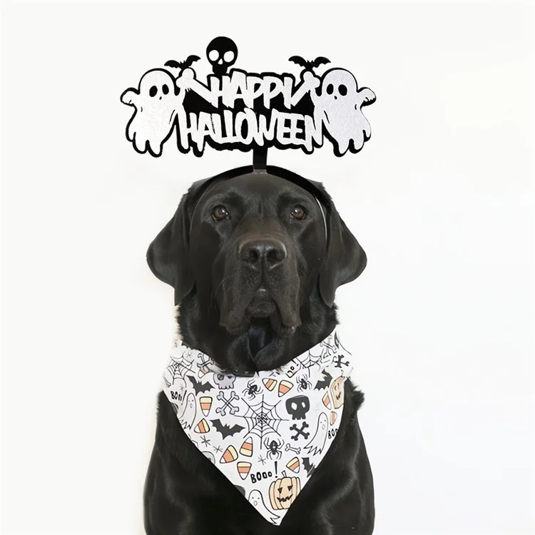 Dog Halloween Headband Ghost Spider Witch Cat Trident Pumpkin Hairband Hair Hoop Pet Dog Costume Cosplay - Trident and Spider