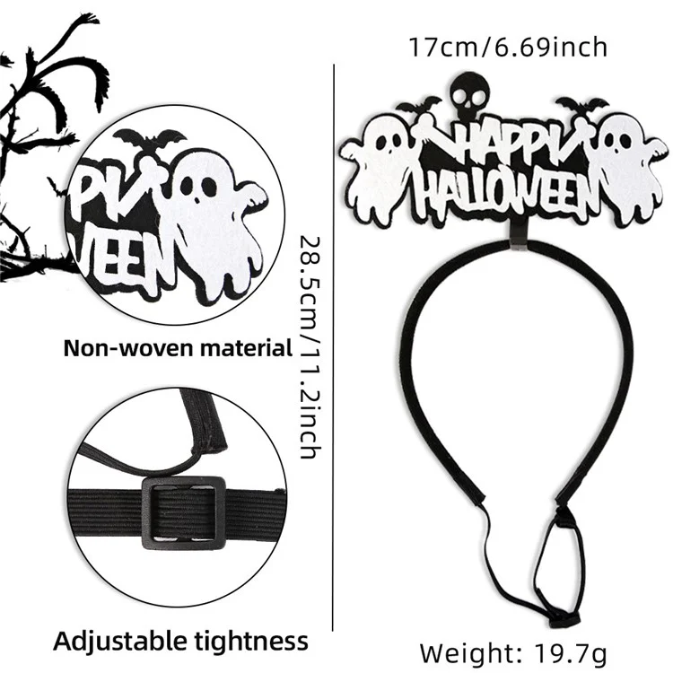 Dog Halloween Headband Ghost Spider Witch Cat Trident Pumpkin Hairband Hair Hoop Pet Dog Costume Cosplay - Trident and Spider