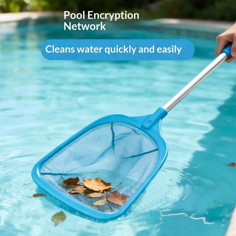 Swimming Pool Skimmer Net 65.7x27cm Fine Mesh Cleaning Tool Aluminum Handle for Leaves, Bugs, Debris