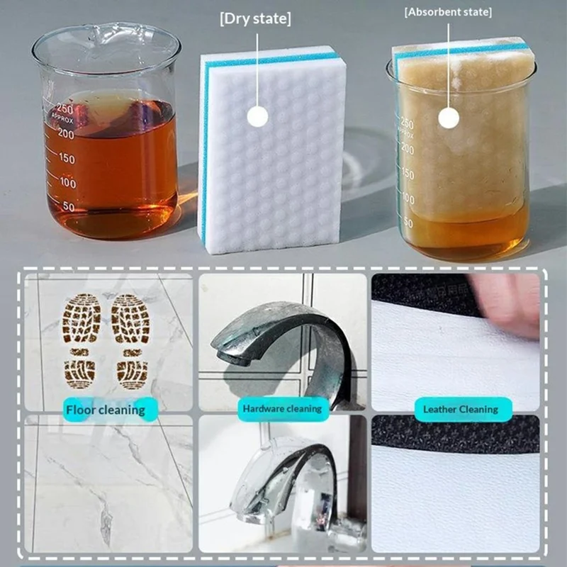 5 Unidades de Esponjas Mágicas de Limpeza Nano Dual-Layer, Espuma de Melamina para Cozinha e Casa de Banho