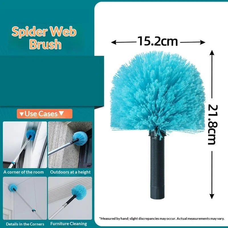 EXTENTOOL 3-teiliges Staubputz-Set mit 3,6 m teleskopierbarem Aluminiumlegierungs-Pflock, Mikrofaser-Chenilleduster, Spinnwebenbürste, Reinigungswerkzeug für hohe Decken