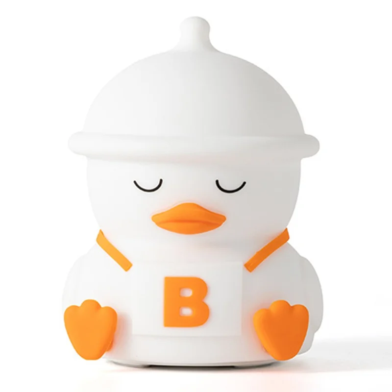 Duck Shape Silicone Night Light 2000mAh USB Rechargeable 3-Level Brightness Touch Control for Kids Room