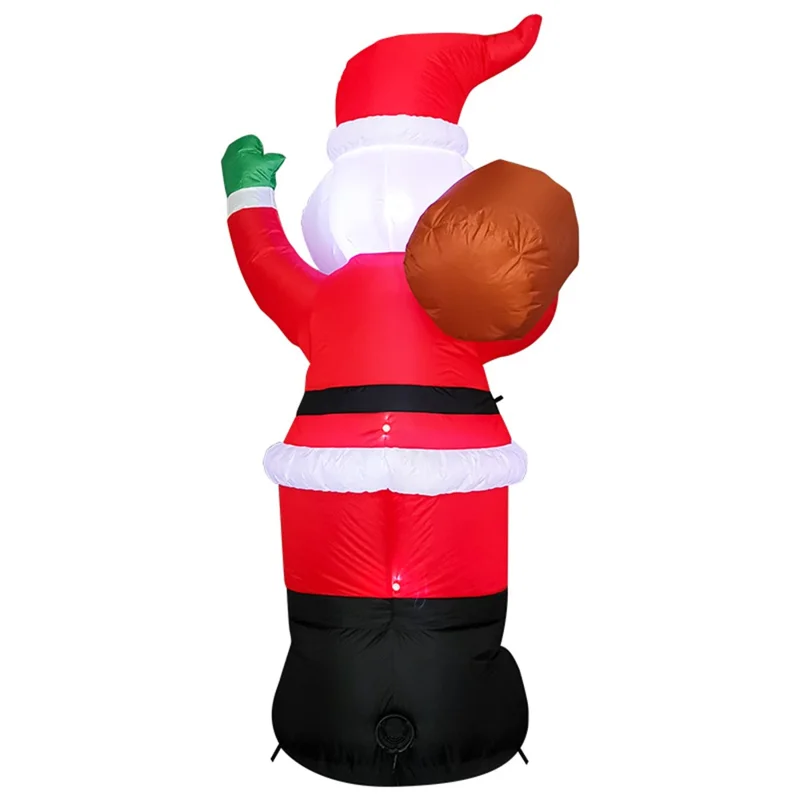 6 Pés / 1,8m de Natal Inflável Papai Noel LED Ligh Light Papai Noel Com Decoração Para Festas de Bolsa de Presente, Plugue da ue