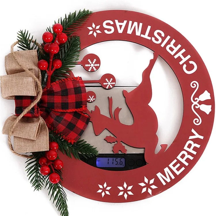 Placa de Boas-vindas de Natal Merry Hollow-out Wooden Front Door Sign Decor Hanging Signs for Home Wall Porch - Estilo de Letra