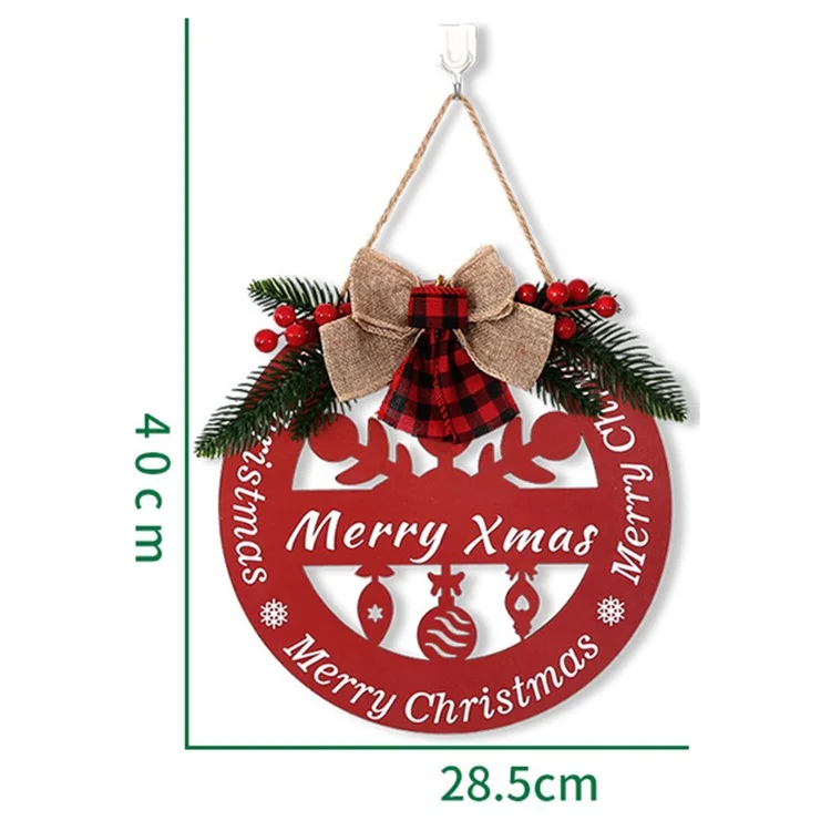 Placa de Boas-vindas de Natal Merry Hollow-out Wooden Front Door Sign Decor Hanging Signs for Home Wall Porch - Estilo de Letra
