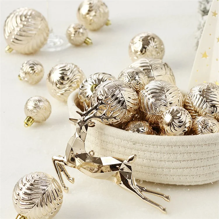 Juego de 40 bolas de reno de plástico para árbol de Navidad, decoración de navidad para el hogar y fiestas