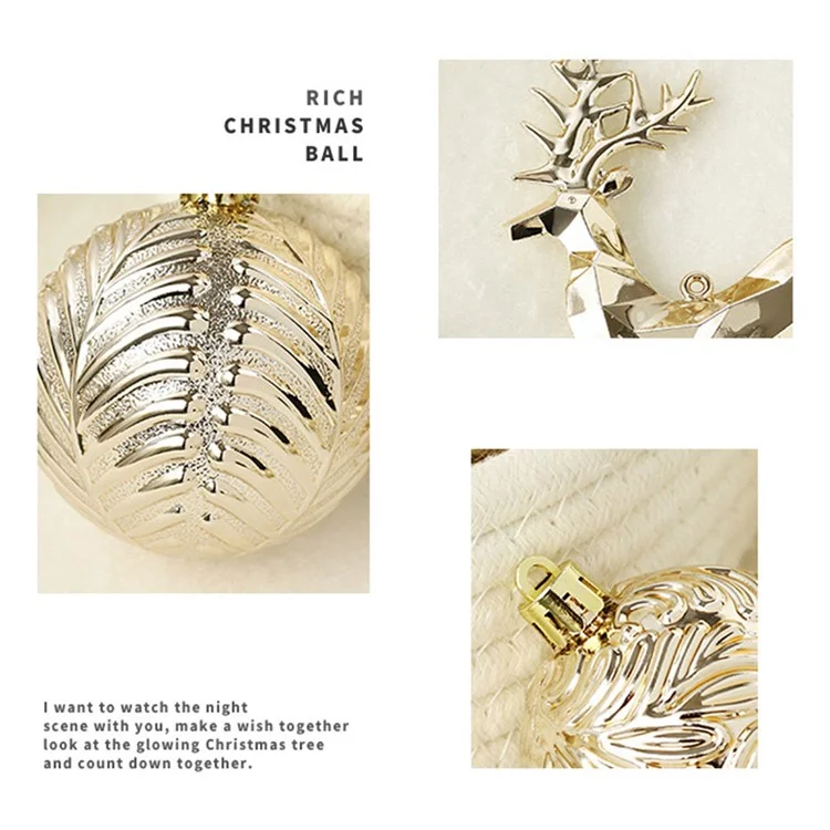 Juego de 40 bolas de reno de plástico para árbol de Navidad, decoración de navidad para el hogar y fiestas