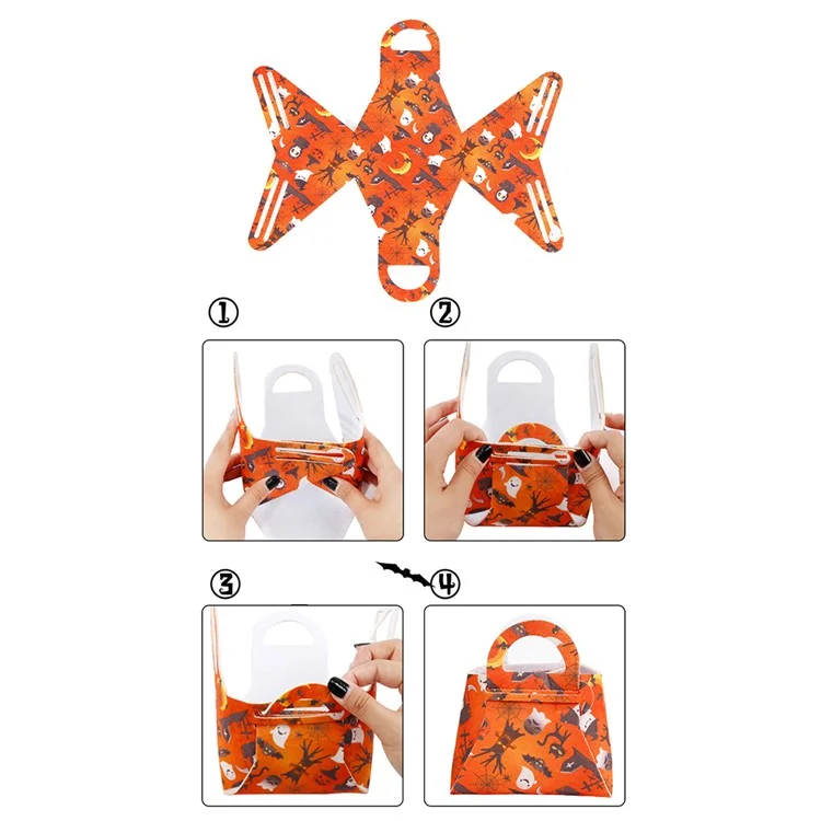10 Sacos de Presente de Halloween para Crianças Sacos de Doces Sacos de Festa em Feltro Organizador (Cores Mistas) 