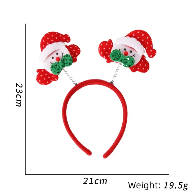 2Pcs Christmas Headbands for Children Deer Hairband Xmas Tree Hair Hoops Headpiece Accessories - Santa+Bowknot