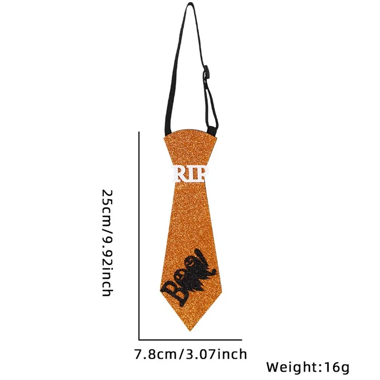 5Pcs Halloween Tie Kids Adult Halloween Party Felt Cloth Necktie Costume Props - BOO Letter