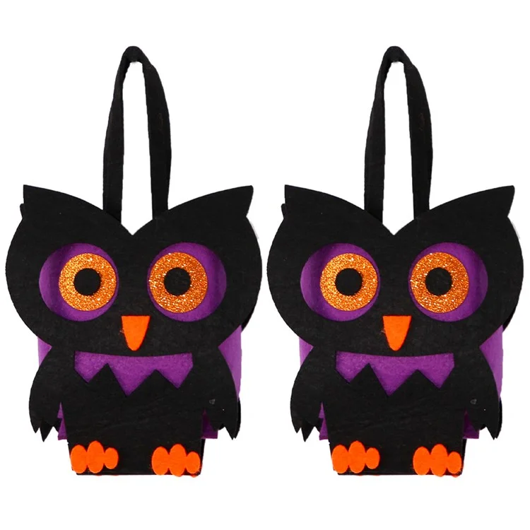 2 unidades Halloween Bolsas de Dulces Fiesta Suministros Organizador Niños DIY Regalo Bolsas de Tote - Búho 