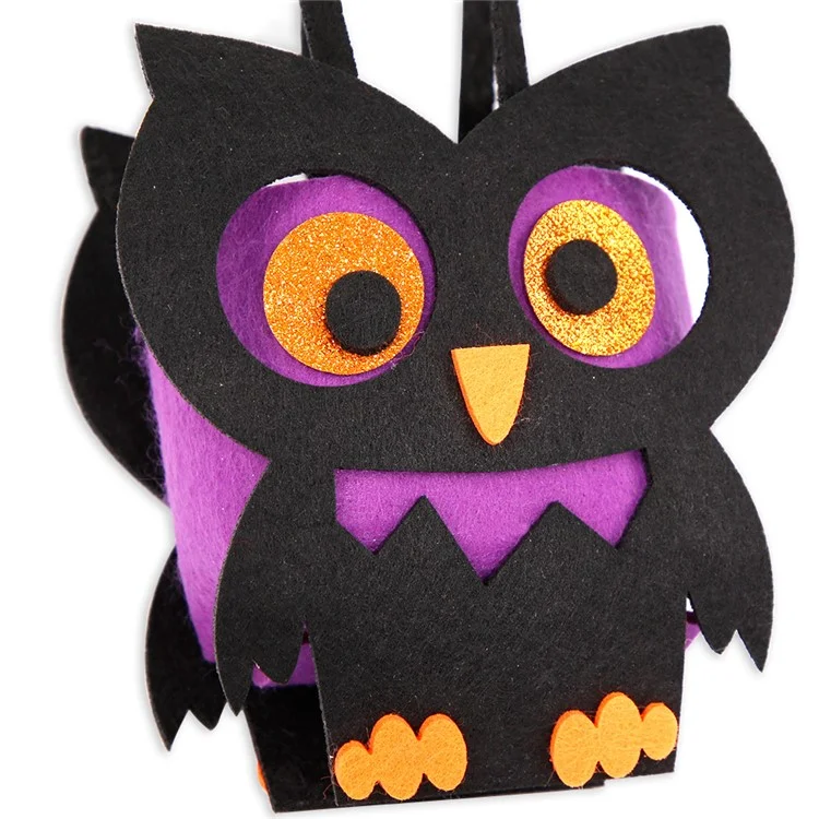 2 unidades Halloween Bolsas de Dulces Fiesta Suministros Organizador Niños DIY Regalo Bolsas de Tote - Búho 