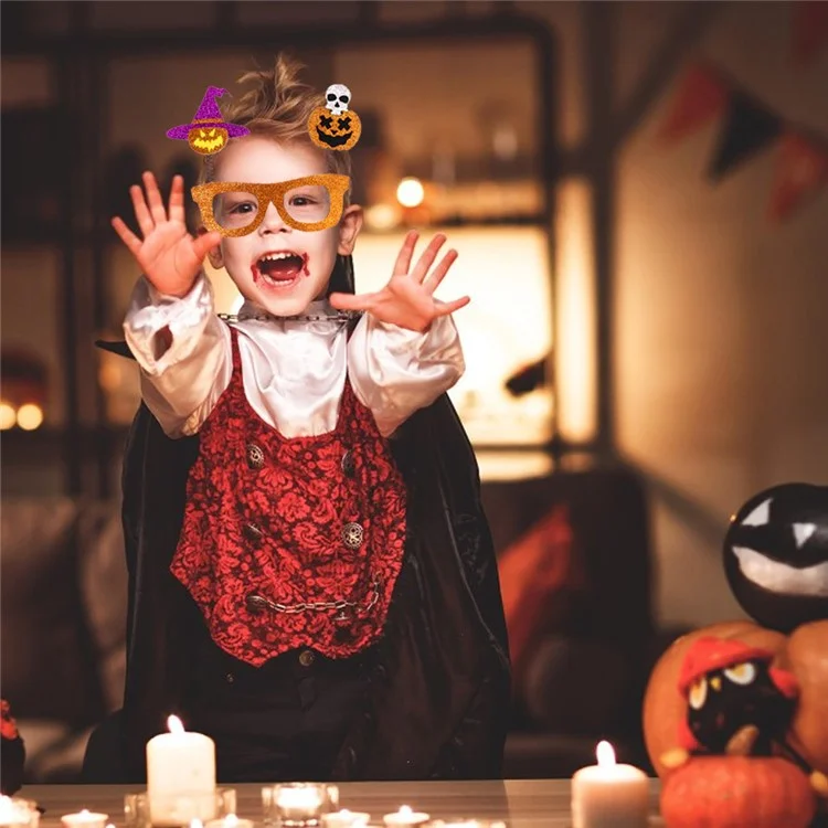 Halloween Kid's Glasses Plastic+Felt Party Decoration Eyeglasses Eyewears - Purple Hat