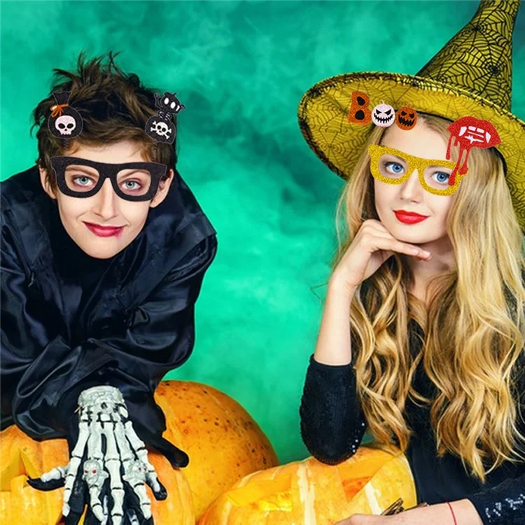 Halloween Kid's Glasses Plastic+Felt Party Decoration Eyeglasses Eyewears - Purple Hat