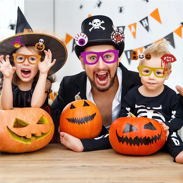 Halloween Kid's Glasses Plastic+Felt Party Decoration Eyeglasses Eyewears - Purple Hat
