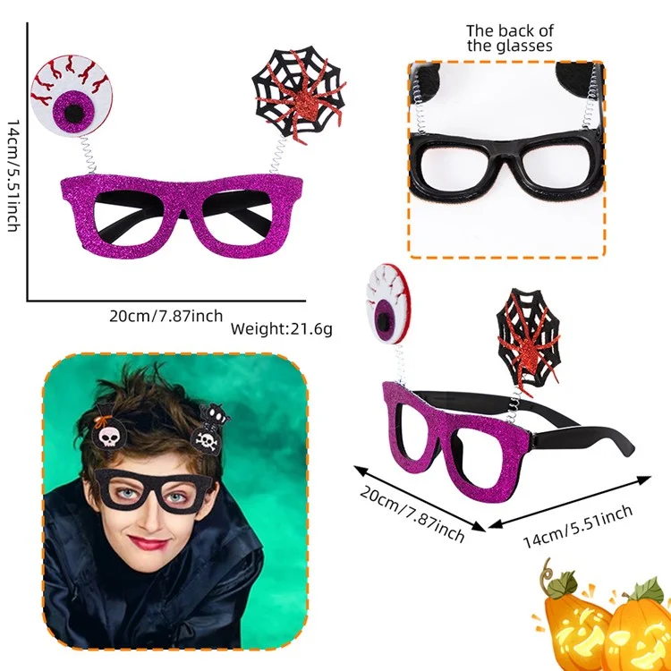 Halloween Kid's Glasses Plastic+Felt Party Decoration Eyeglasses Eyewears - Purple Hat