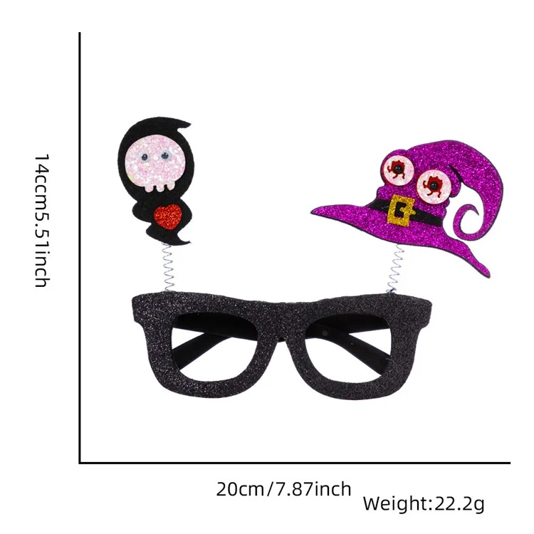 Halloween Kid's Glasses Plastic+Felt Party Decoration Eyeglasses Eyewears - Purple Hat