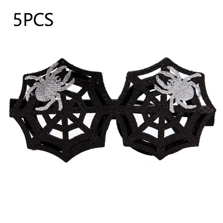 5Pcs / Set Halloween Eyeglasses Spider Web Plastic Glasses Bat Masquerade Party Prop - Spider Web