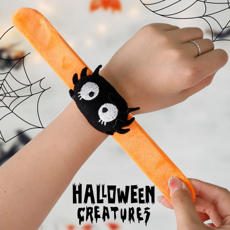 5Pcs / Set Halloween Slap Bracelets Slap Wristbands Party Bag Filler Kids Gift - Spider