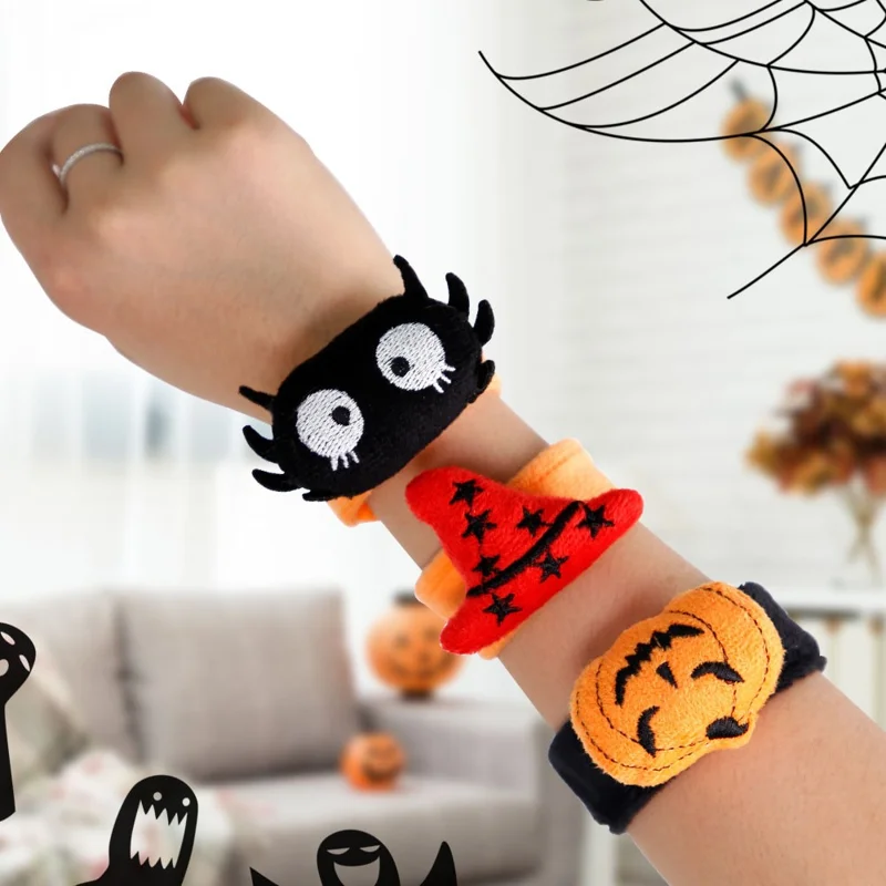 5Pcs / Set Halloween Slap Bracelets Slap Wristbands Party Bag Filler Kids Gift - Spider