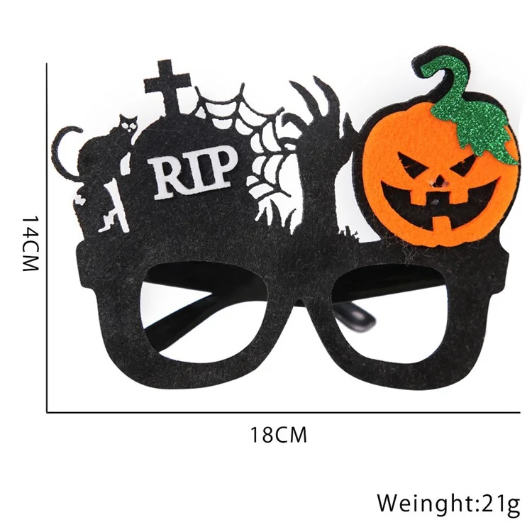 5Pcs / Set Halloween Eyeglasses Spider Pumpkin Ghost Bat Adult Kid Glasses Halloween Photo Props - Cat and Pumpkin