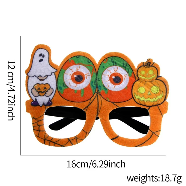 5Pcs / Set Adults Kids Halloween Eyeglasses Happy Halloween Ghost Castle Pumpkin Glasses Party Eyewear - Eyeball and Pumpkin