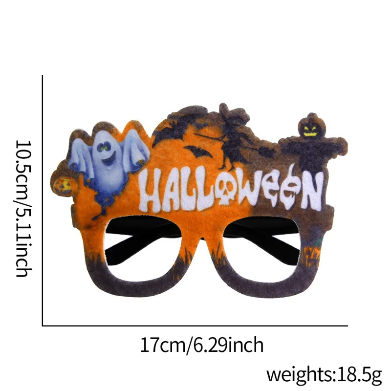 5Pcs / Set Adults Kids Halloween Eyeglasses Happy Halloween Ghost Castle Pumpkin Glasses Party Eyewear - Ghost and Scarecrow