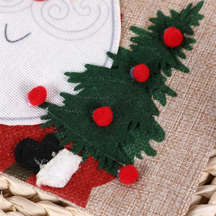 Christmas Drawstring Gift Bags Snowman Pattern Fabric Wrapping Bag with Ribbon Tie for Xmas Holiday