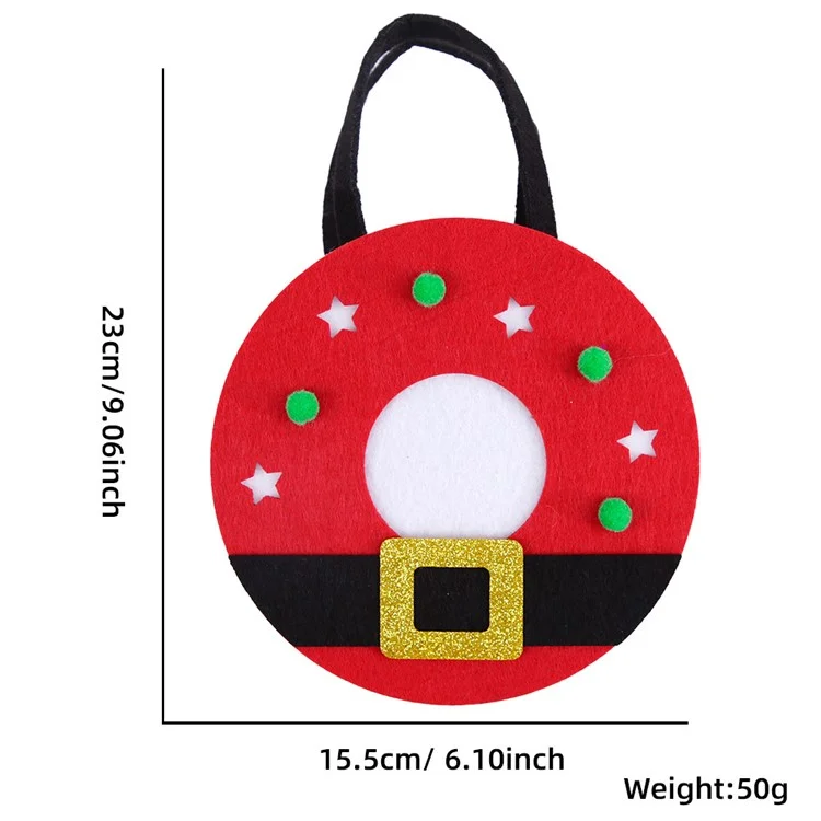 2Pcs Christmas Candy Cookie Bags Felt Party Supplies Organizer Kids DIY Gift Tote Bags - Xmas Belt
