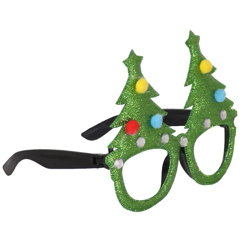 5Pcs / Set Christmas Eyeglasses Plastic Glasses Eyewear Party Photo Prop - Green / Christmas Tree